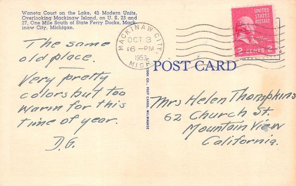 Waneta Cabin Court - Vintage Postcard (newer photo)